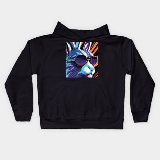 Shades of Cool: A Stylish Rabbit in Sunglasses Kids Hoodie